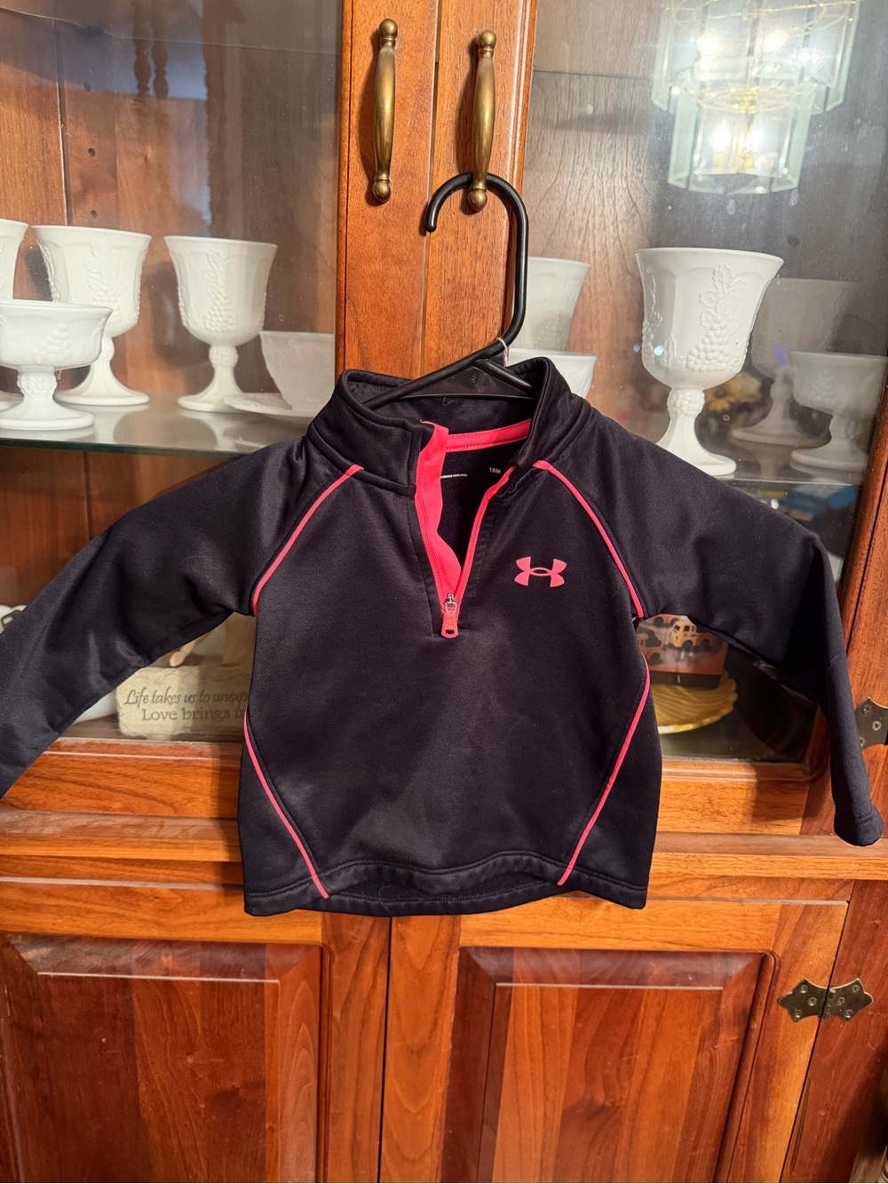 Under Armour 18M Black & Pink 1/4 Zip Pullover